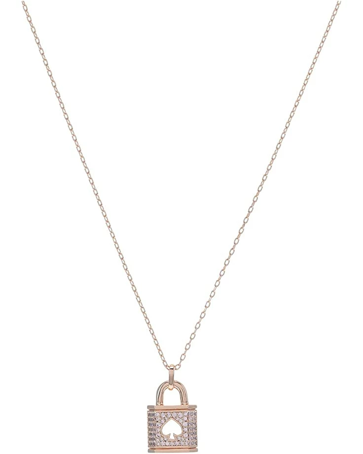 Kate Spade New York Necklaces Lock and Spade Pave Mini Pendant Necklace - Image 3