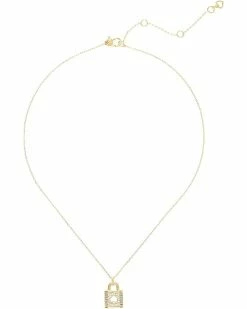 Kate Spade New York Necklaces Lock and Spade Pave Mini Pendant Necklace