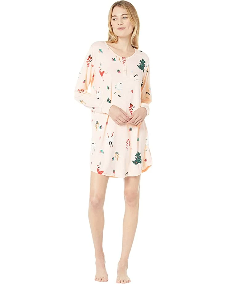 Kate Spade New York Sleepwear Brushed Jersey Henley Sleepshirt - Image 4