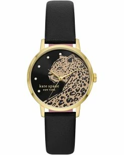 Kate Spade New York Fashion Watches 34 mm Metro-Leopard Dial Leather Watch - KSW1763