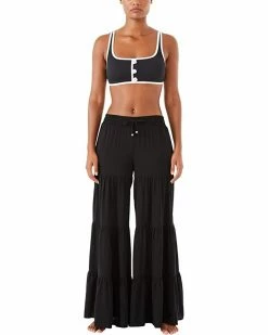 Kate Spade New York Swimwear Solid Tiered Cover-Up Pants