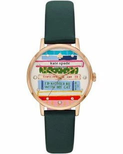 Kate Spade New York Fashion Watches 34 mm Metro-Book Dial Leather Watch - KSW1766