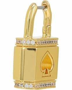 Kate Spade New York Lock and Spade Pave Huggies Earrings