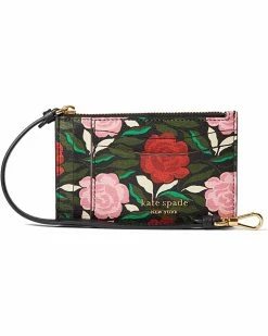 Kate Spade New York Wallets Morgan Rose Garden Printed Saffiano Leather Coin Card Case Wristlet