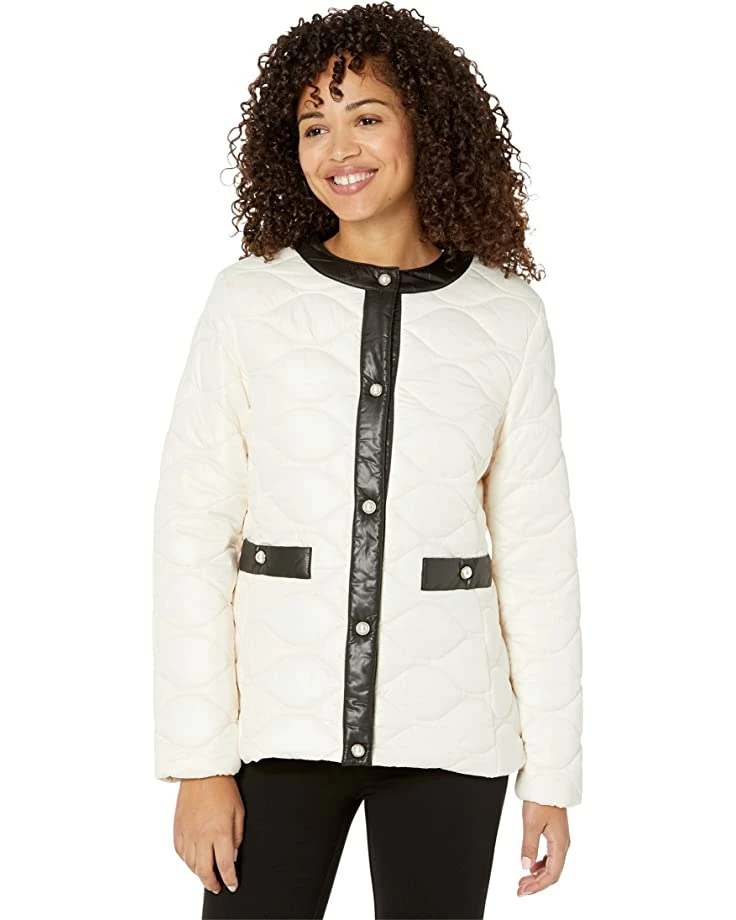 Kate Spade New York Coats & Outerwear Quilted Jacket with Pearl Buttons