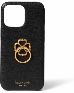 Kate Spade New York Cell Phones & Accessories Saffiano Leather Wrapped Spade Ring Stand Phone Case 13 Pro