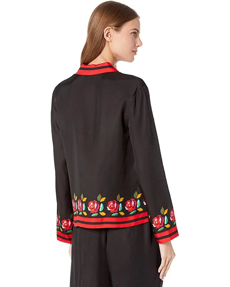 Kate Spade New York Shirts & Tops Rose Border Silk Twill Shirt - Image 2