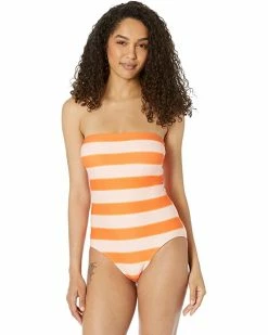 Kate Spade New York Swimwear Awning Stripe Classic Bandeau One-Piece