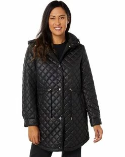 Kate Spade New York Coats & Outerwear Single Breasted Hood Quilt with Drawstring Waist