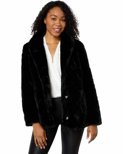 Kate Spade New York Coats & Outerwear Single-Breasted Faux Fur Jacket