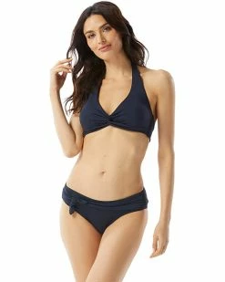 Kate Spade New York Swimwear Palm Beach Knotted Halter Bikini Top w/ Removable Soft Cups