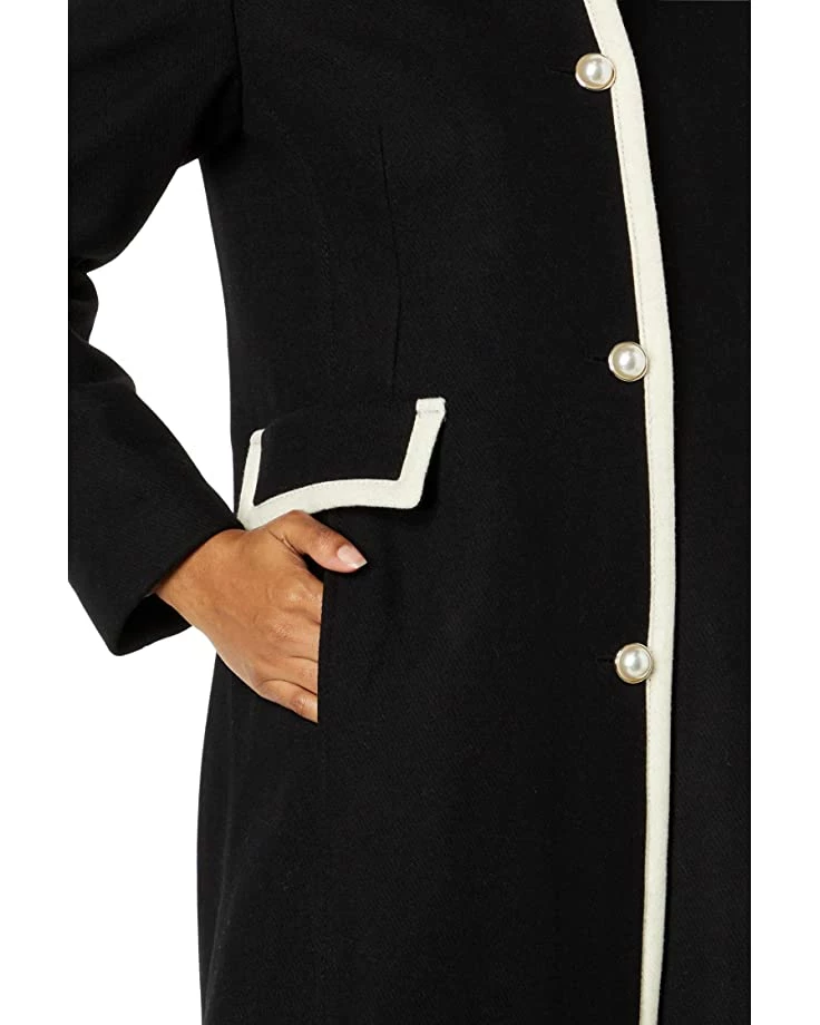 Kate Spade New York Coats & Outerwear Single-Breasted Wool Coat with Color-Block - Image 3