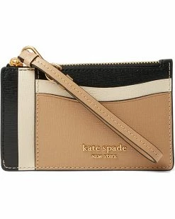 Kate Spade New York Wallets Morgan Color-Blocked Saffiano Leather Coin Card Case Wristlet