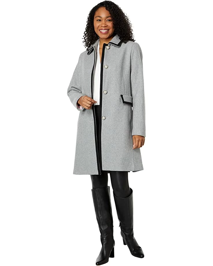 Kate Spade New York Coats & Outerwear Single-Breasted Wool Coat with Color-Block - Image 4