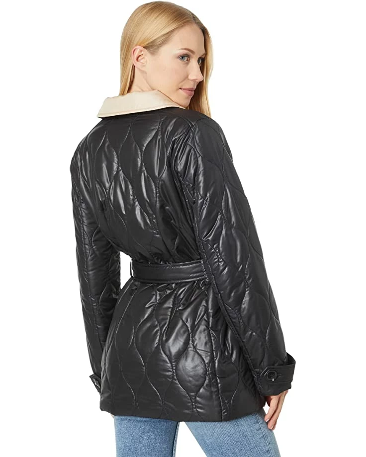 Kate Spade New York Coats & Outerwear Single Breasted Belted Quilt with Contrast Collar - Image 2