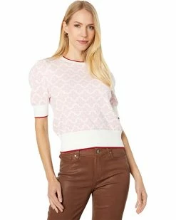 Kate Spade New York Sweaters Spade Flower Puff Sleeve Sweater