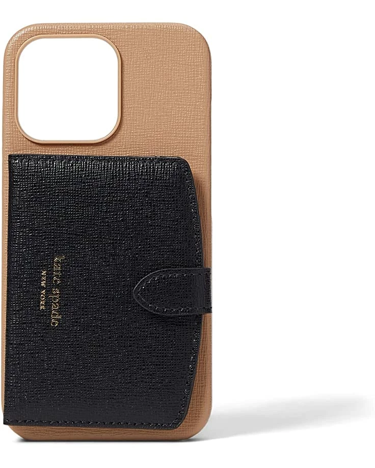 Kate Spade New York Cell Phones & Accessories Morgan Saffiano Wrapped Leather Phone Case Cardholder 13 Pro