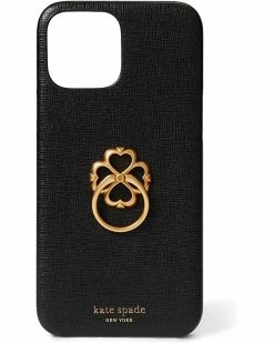 Kate Spade New York Cell Phones & Accessories Saffiano Leather Wrapped Spade Ring Stand Phone Case 13 Pro Max