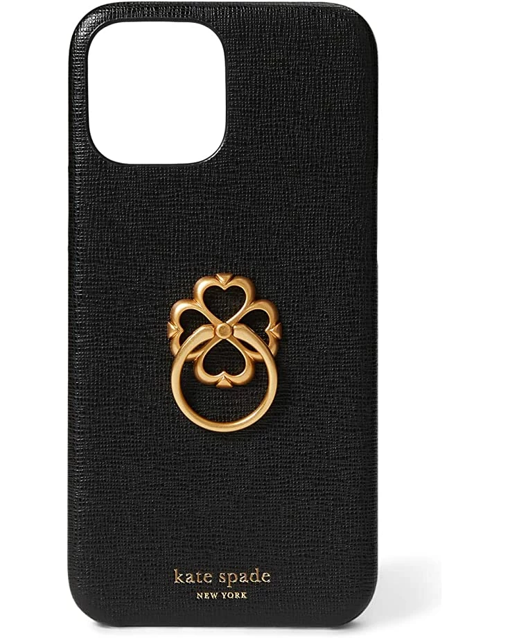 Kate Spade New York Cell Phones & Accessories Saffiano Leather Wrapped Spade Ring Stand Phone Case 13 Pro Max