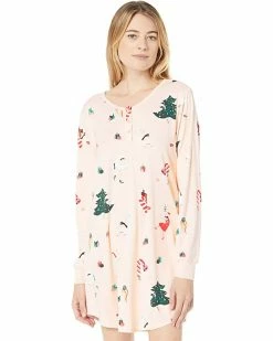 Kate Spade New York Sleepwear Brushed Jersey Henley Sleepshirt
