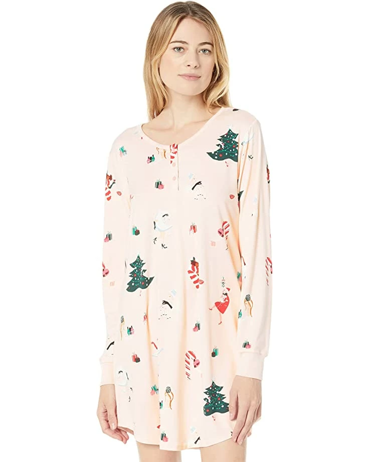 Kate Spade New York Sleepwear Brushed Jersey Henley Sleepshirt