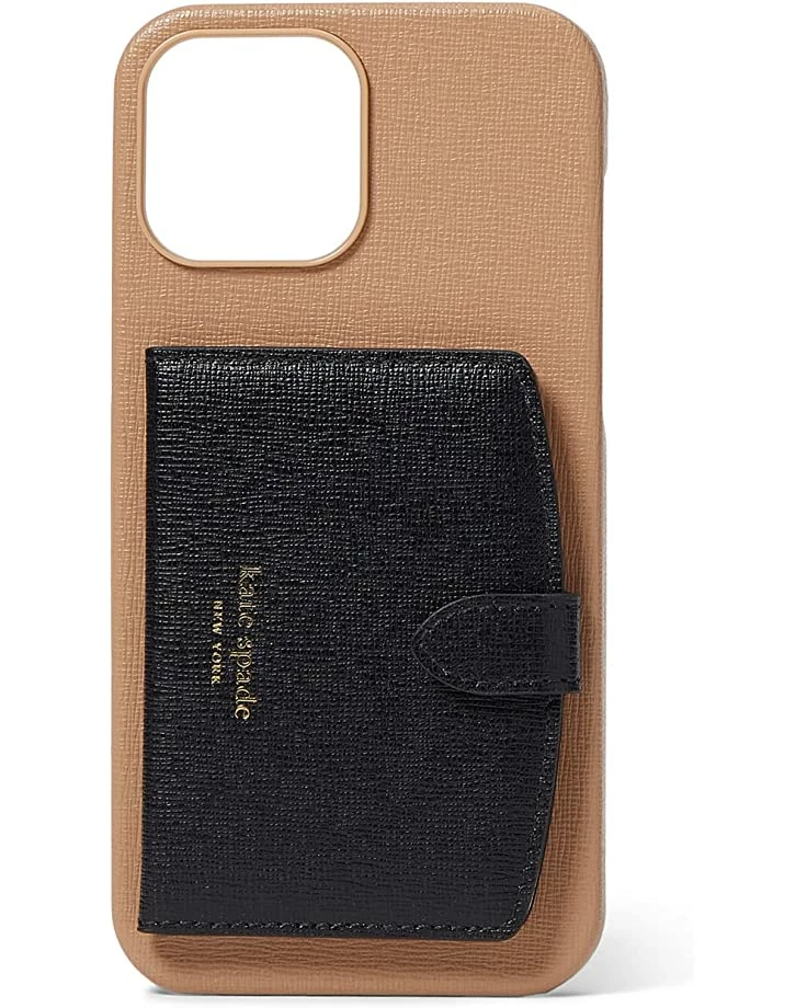 Kate Spade New York Cell Phones & Accessories Morgan Saffiano Wrapped Leather Phone Case Cardholder 13 Pro Max