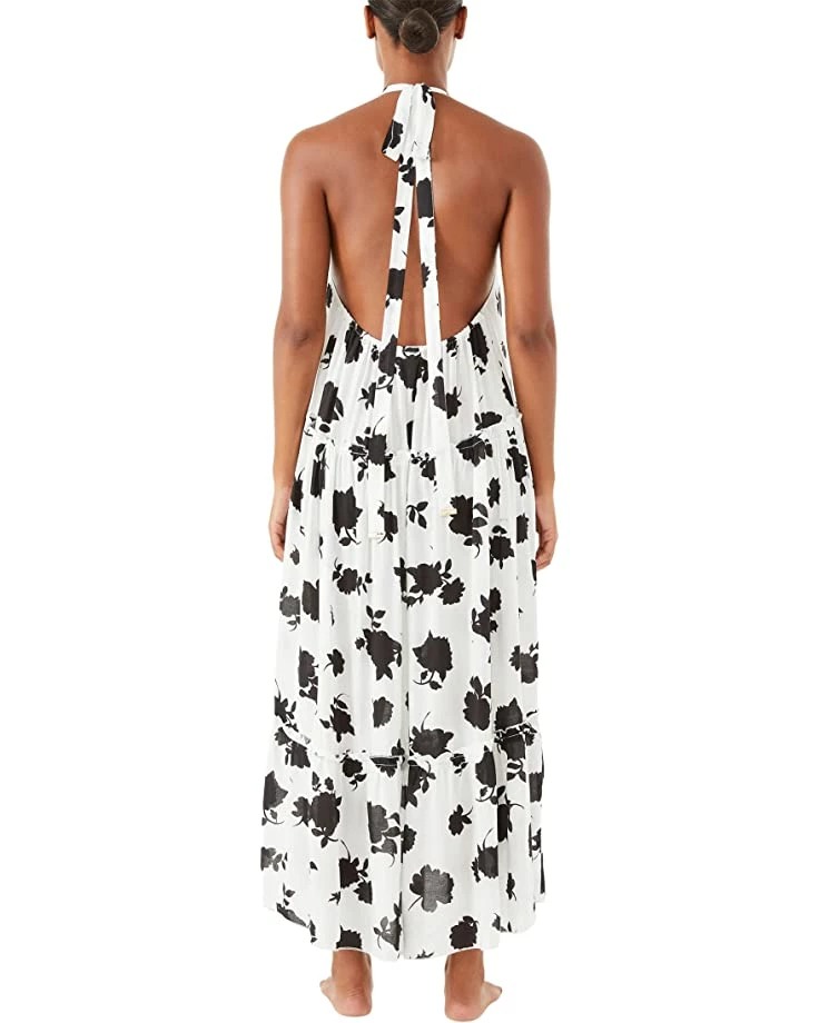 Kate Spade New York Swimwear Bicolor High Neck Halter Cover-Up Dress - Image 2