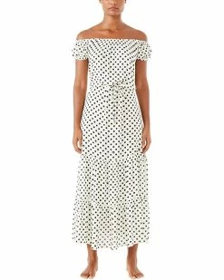 Kate Spade New York Swimwear Lia Logo Dot Off-the-Shoulder Maxi Dress