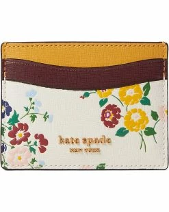 Kate Spade New York Wallets Morgan Bouquet Toss Embossed Saffiano Leather Card Holder