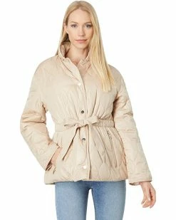 Kate Spade New York Coats & Outerwear Belted Short Quilt with Rollout Hood