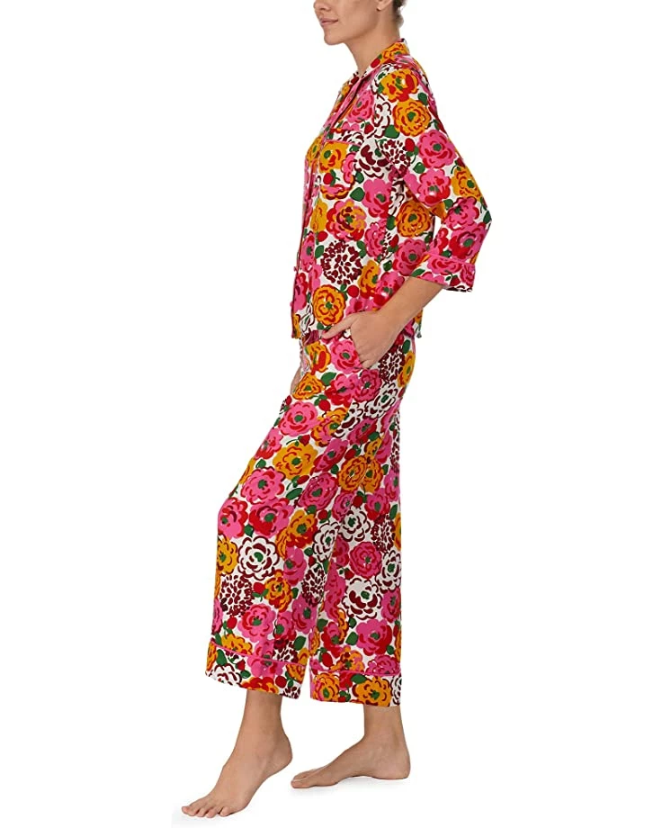 Kate Spade New York Sleepwear Fashion Charm 3/4 Sleeve Cropped Shorts PJ Set - Image 3