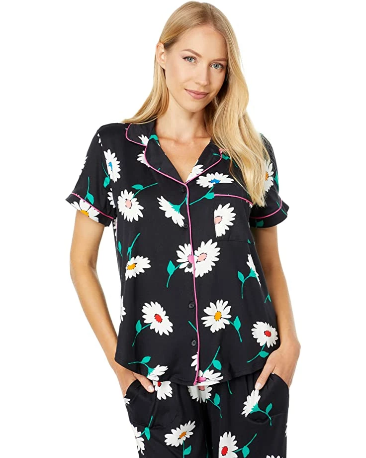 Kate Spade New York Sleepwear Short Sleeve Cropped PJ Set - Image 2