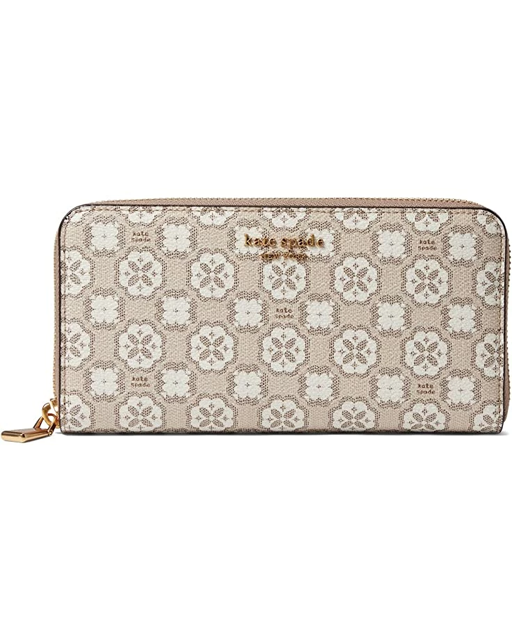 Kate Spade New York Wallets Spade Flower Monogram Coated Canvas Zip Around Continental Wallet - Image 4