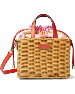 Kate Spade New York Handbags Sam Wicker Madras Printed Fabric Mini Satchel