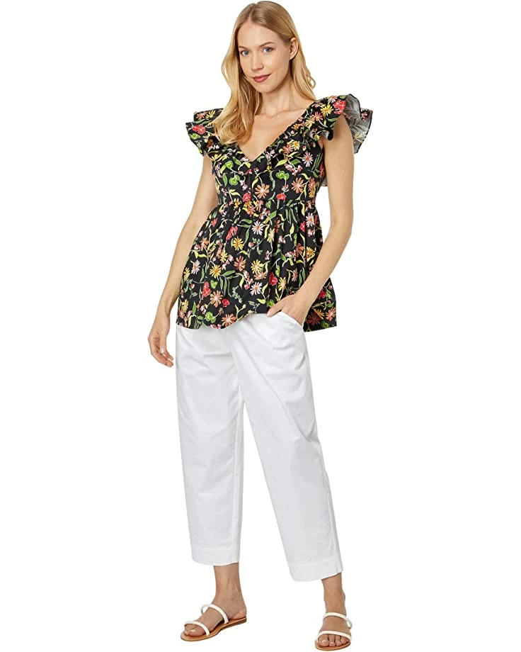 Kate Spade New York Shirts & Tops Rooftop Garden Floral Ruffle Top - Image 4