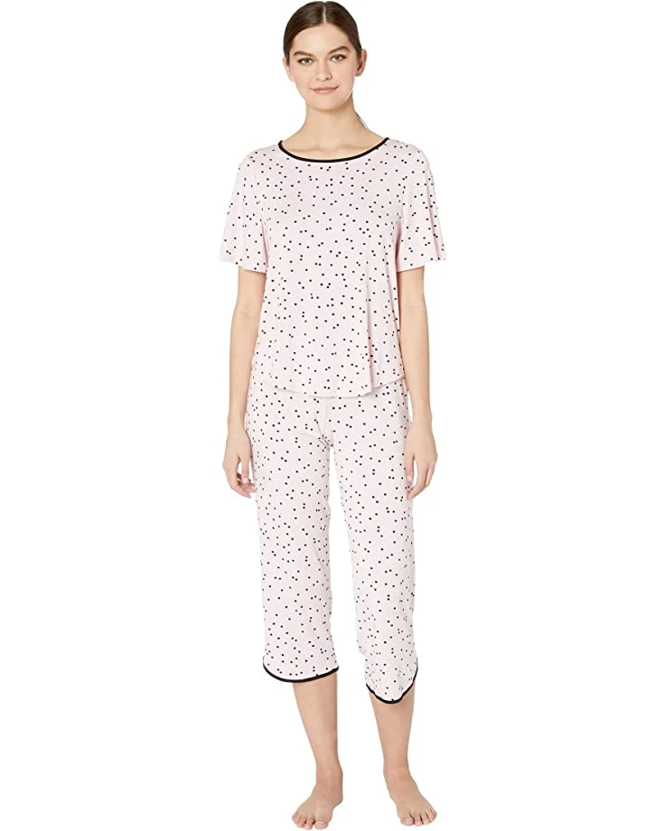 Kate Spade New York Sleepwear Evergreen Modal Jersey Short Sleeve Cropped PJ Set - Image 6