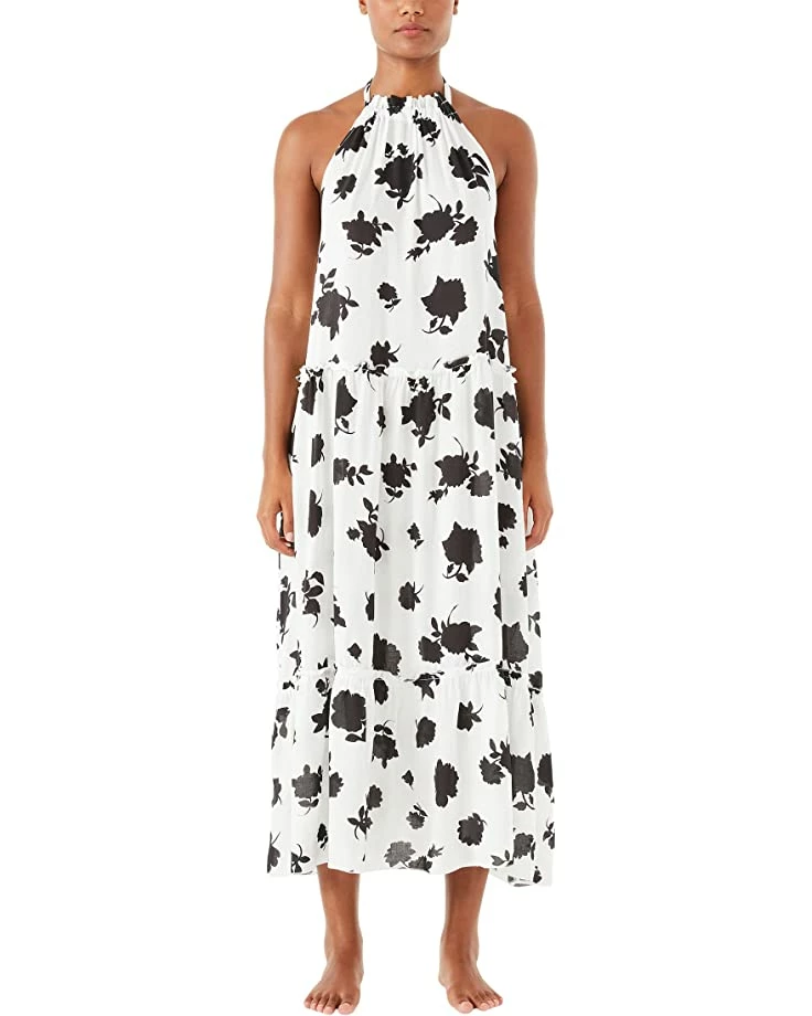 Kate Spade New York Swimwear Bicolor High Neck Halter Cover-Up Dress
