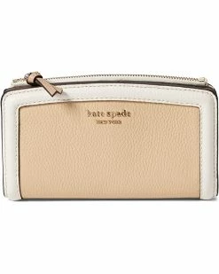 Kate Spade New York Wallets Knott Color-Blocked Pebbled Leather Zip Slim Wallet