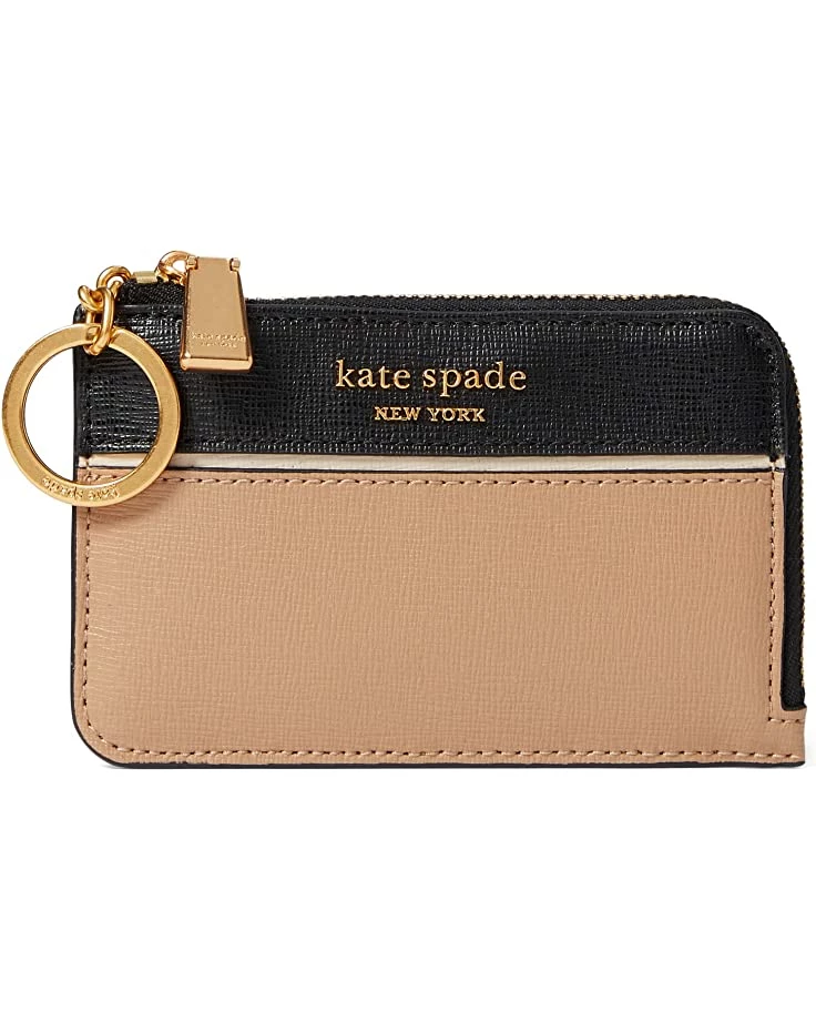 Kate Spade New York Wallets Morgan Color-Blocked Saffiano Leather Zip Card Holder