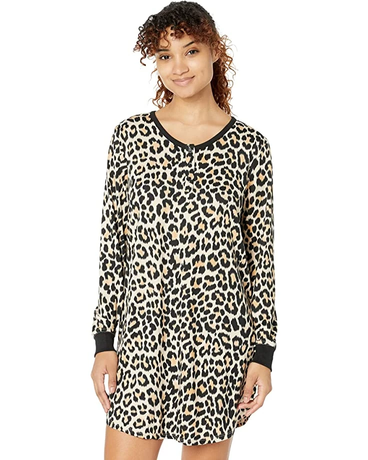 Kate Spade New York Sleepwear Brushed Jersey Henley Sleepshirt - Image 5