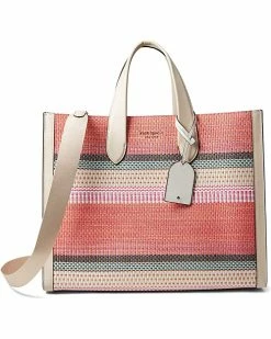Kate Spade New York Handbags Manhattan Woven Striped Fabric Large Tote