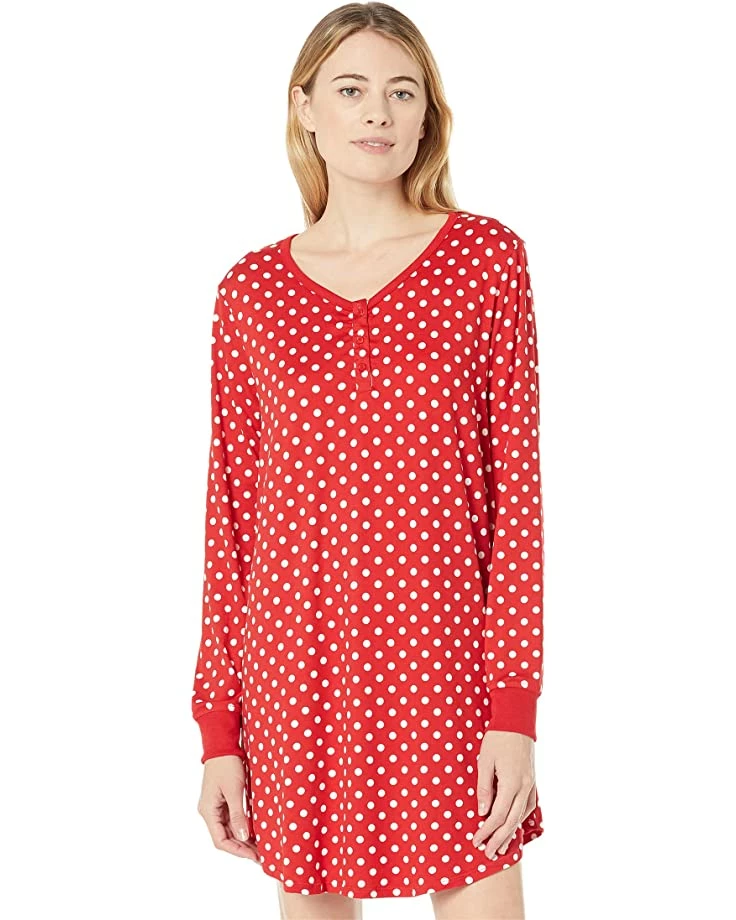 Kate Spade New York Sleepwear Brushed Jersey Henley Sleepshirt - Image 6
