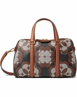 Kate Spade New York Handbags Oversized Spade Flower Monogram Coated Canvas Eleanor Medium Satchel