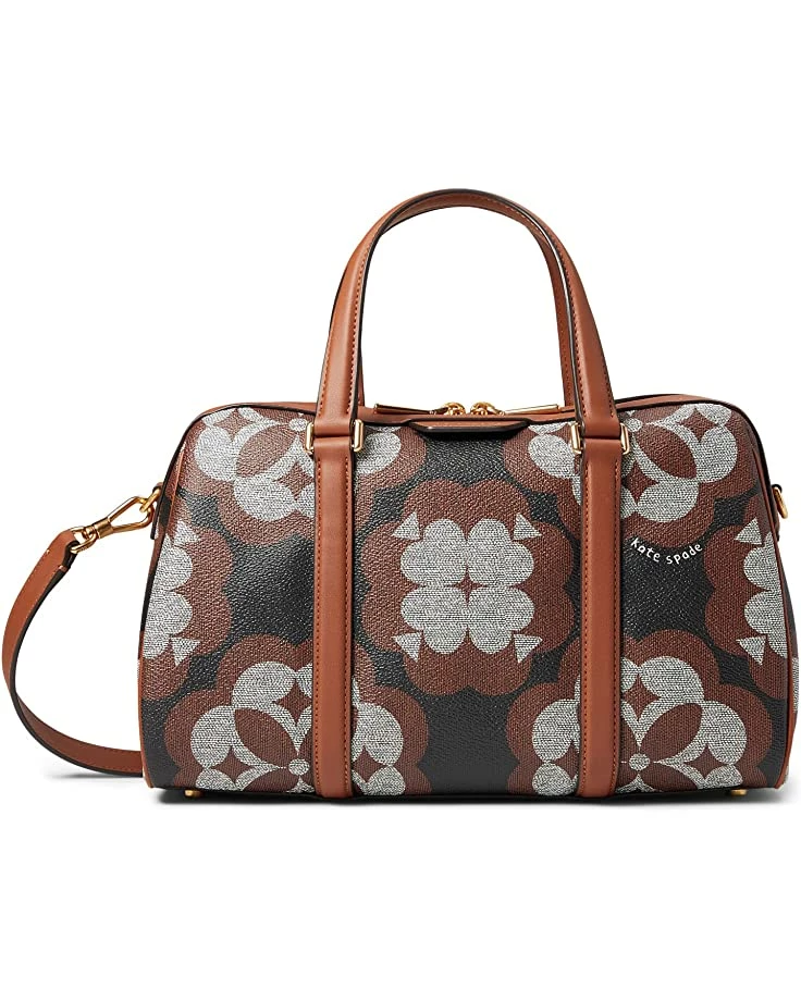 Kate Spade New York Handbags Oversized Spade Flower Monogram Coated Canvas Eleanor Medium Satchel
