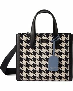 Kate Spade New York Handbags Manhattan Houndstooth Chenille Fabric Mini Tote