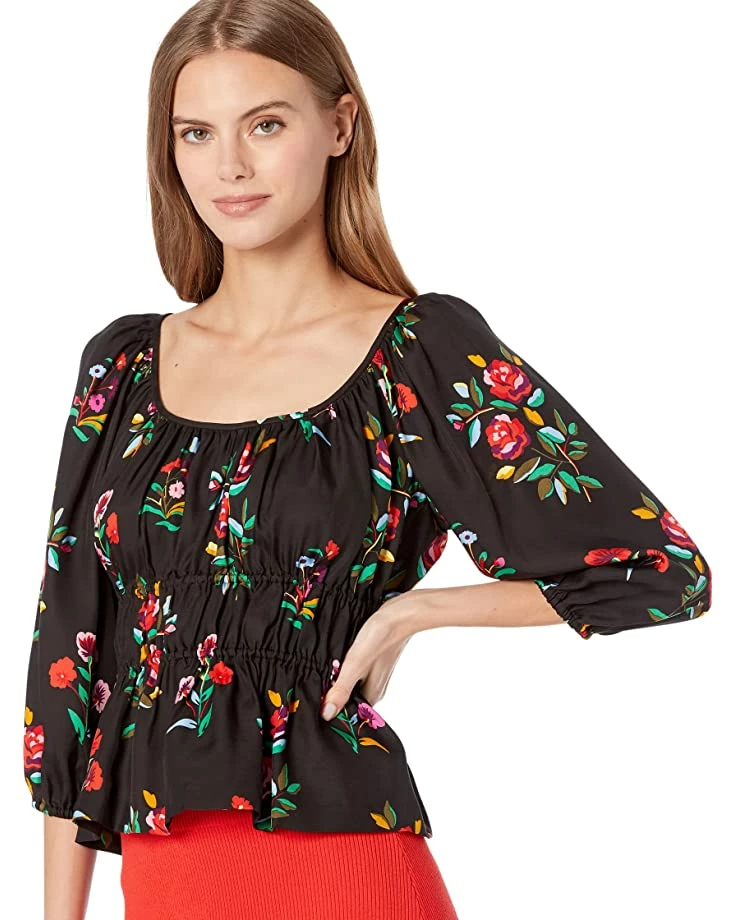 Kate Spade New York Shirts & Tops Autumn Floral Long Sleeve Riviera Top - Image 3