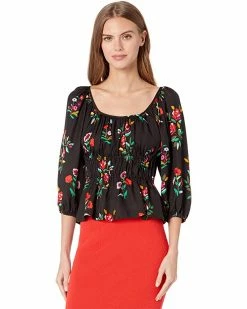 Kate Spade New York Shirts & Tops Autumn Floral Long Sleeve Riviera Top