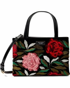Kate Spade New York Handbags Sam Icon Rose Garden Embellished Velvet Small Tote
