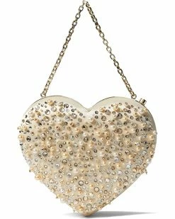 Kate Spade New York Handbags Bridal Embellished Fabric 3-D Heart Clutch