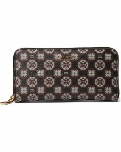 Kate Spade New York Wallets Spade Flower Monogram Coated Canvas Zip Around Continental Wallet